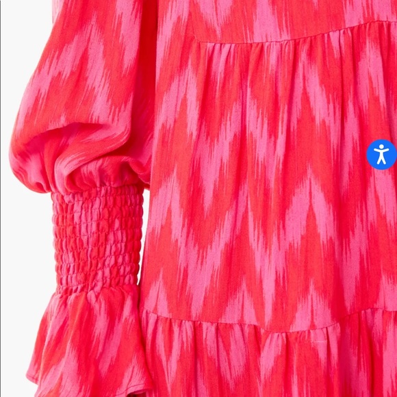 NWOT Tuckernuck Pomander Place Hot Pink Ikat Kenzo Dress, M - Picture 9 of 9